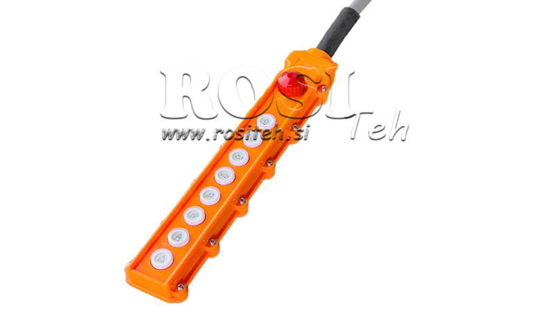 DÁLKOVÉ OVLÁDÁNÍ 8 TLAČÍTEK + NOUZOVÉ VYPNUTÍ V POUZDŘE S KABELEM