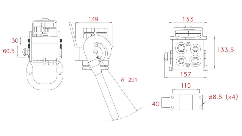 MULTI-FASTER SPOJKA 4CESTNÁ BSP 2×1/2 2×3/4 PEVNÁ ČÁST