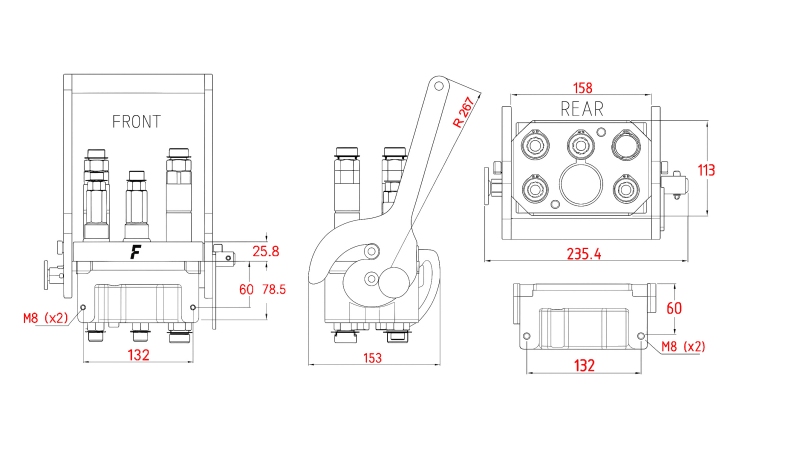 MULTI-FASTER SPOJKA 3PLK 5CESTNÁ BSP 3×3/8 2×9/16 PEVNÁ ČÁST