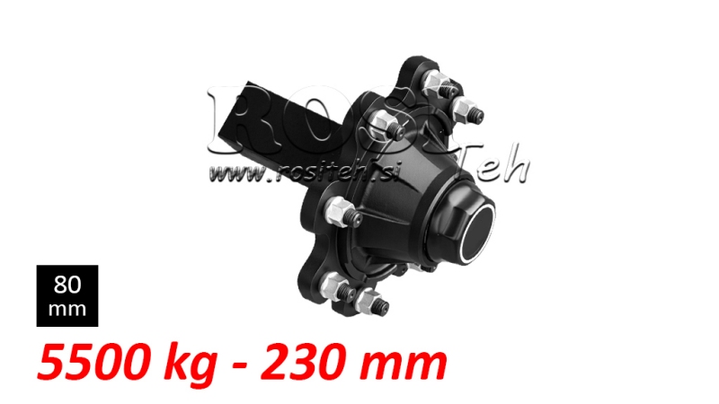 POLOOSA BEZ BRZD - 5500 kg (8 ŠROUBŮ) - 230 mm