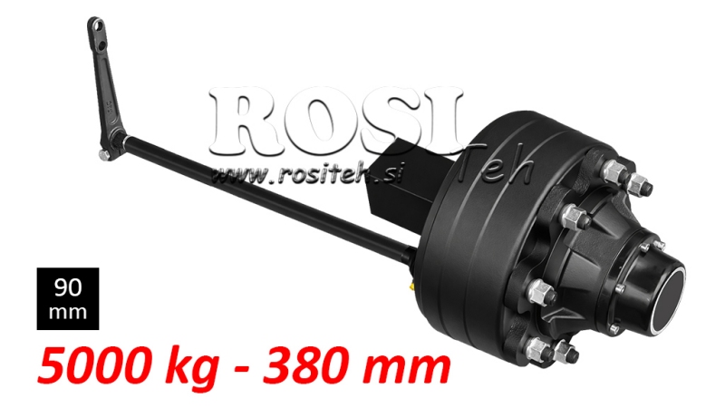 POLOOSA S BRZDAMI - 5000 kg (8 ŠROUBŮ) - 380 mm