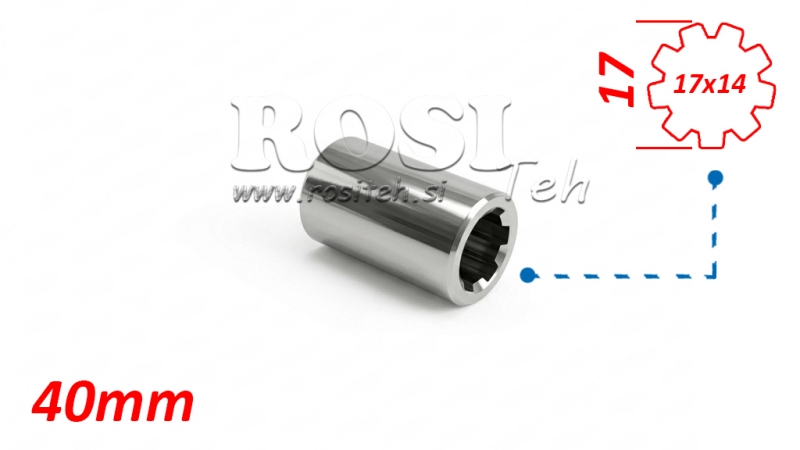 KARDANSKI NASTAVEK PUŠA 17x14 (9 zob) (40 mm)