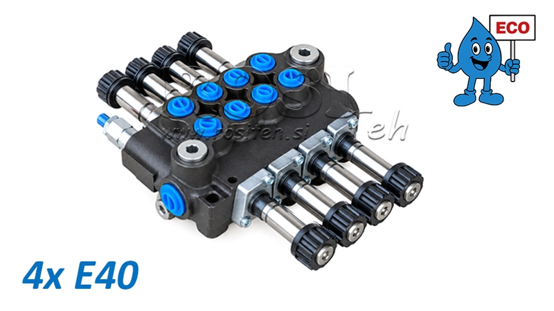 HYDRAULICKÝ ELEKTROMAGNETICKÝ VENTIL (BEZ CÍVEK) – 4-SEKČNÍ ROZVADĚČ 4xE40 ECO