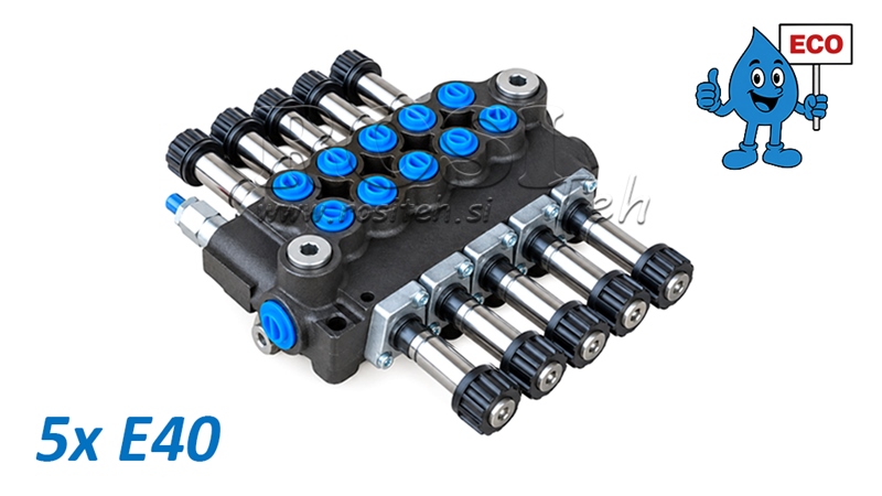 HYDRAULICKÝ ELEKTROMAGNETICKÝ VENTIL (BEZ CÍVEK) – 5-SEKČNÍ ROZVADĚČ 5xE40 ECO