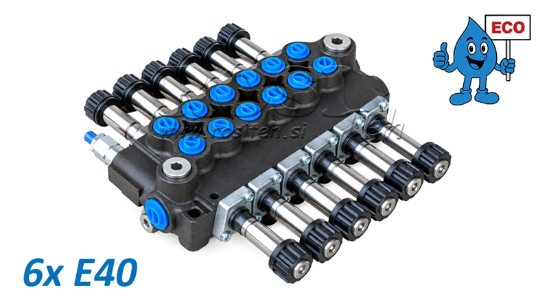 HYDRAULICKÝ ELEKTROMAGNETICKÝ VENTIL (BEZ CÍVEK) – 6-SEKČNÍ ROZVADĚČ 6xE40 ECO