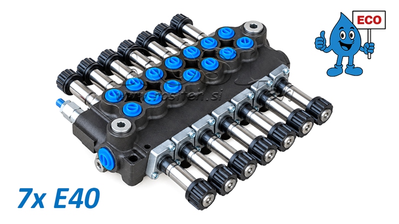 HYDRAULICKÝ ELEKTROMAGNETICKÝ VENTIL (BEZ CÍVEK) – 7-SEKČNÍ ROZVADĚČ 7xE40 ECO