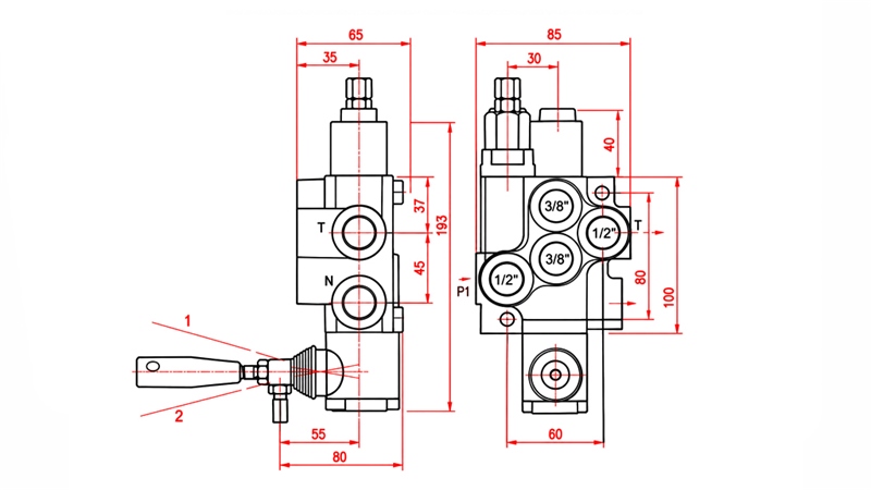 HYDRAULICKÝ RUČNÍ VENTIL – 1-SEKČNÍ ROZVADĚČ 1xR40 ECO
