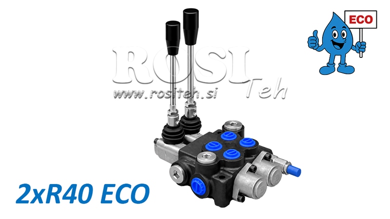 HYDRAULICKÝ RUČNÍ VENTIL – 2-SEKČNÍ ROZVADĚČ 2xR40 ECO