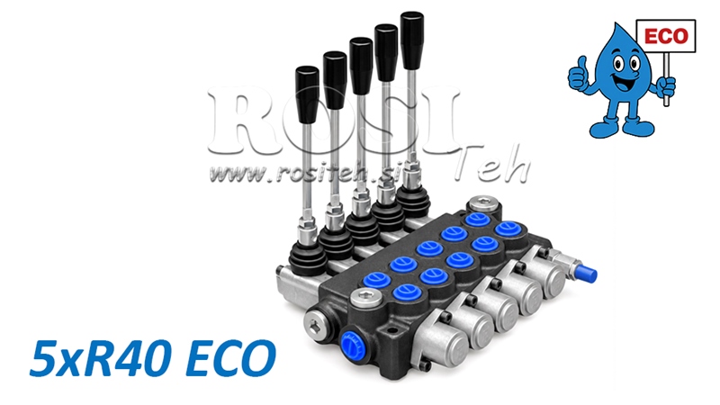 HYDRAULICKÝ RUČNÍ VENTIL – 5-SEKČNÍ ROZVADĚČ 5xR40 ECO