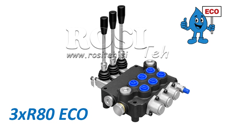 HYDRAULICKÝ RUČNÍ VENTIL – 3-SEKČNÍ ROZVADĚČ 3xR80 ECO