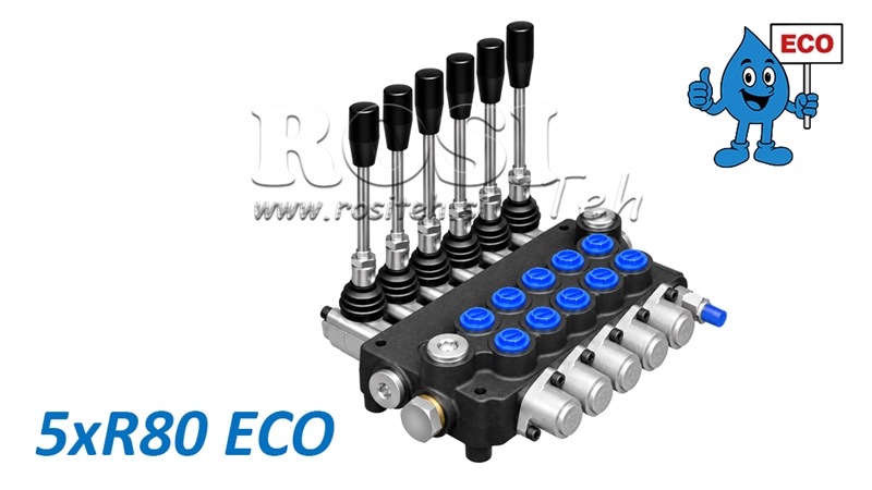 HYDRAULICKÝ RUČNÍ VENTIL – 5-SEKČNÍ ROZVADĚČ 5xR80 ECO