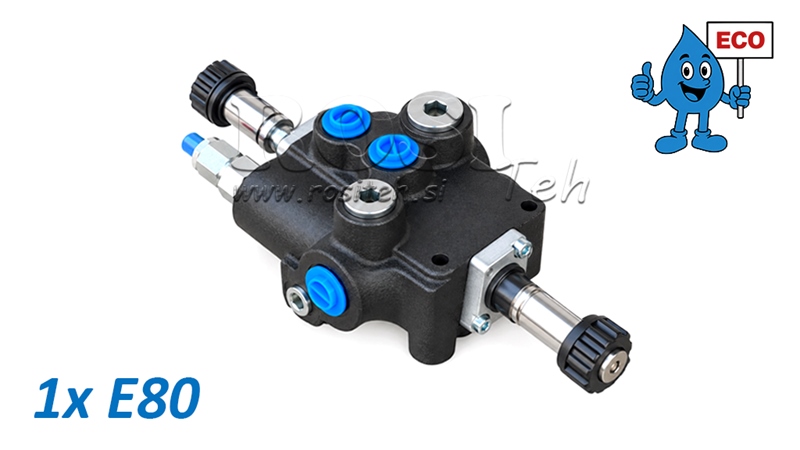 HYDRAULICKÝ ELEKTROMAGNETICKÝ VENTIL (BEZ CÍVEK) – 1-SEKČNÍ ROZVADĚČ 1xE80 ECO