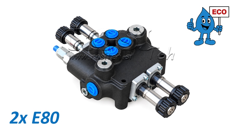 HYDRAULICKÝ ELEKTROMAGNETICKÝ VENTIL (BEZ CÍVEK) – 2-SEKČNÍ ROZVADĚČ 2xE80 ECO