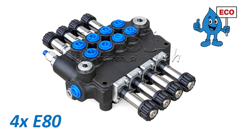 HYDRAULICKÝ ELEKTROMAGNETICKÝ VENTIL (BEZ CÍVEK) – 4-SEKČNÍ ROZVADĚČ 4xE80 ECO