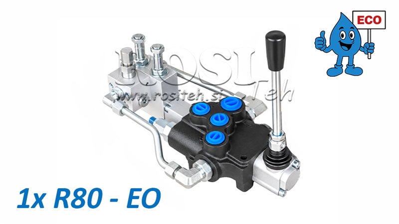 HYDRAULICKÝ ELEKTRO-RUČNÍ VENTIL (BEZ CÍVEK) – 1-SEKČNÍ ROZVADĚČ 1xR80-EO ECO