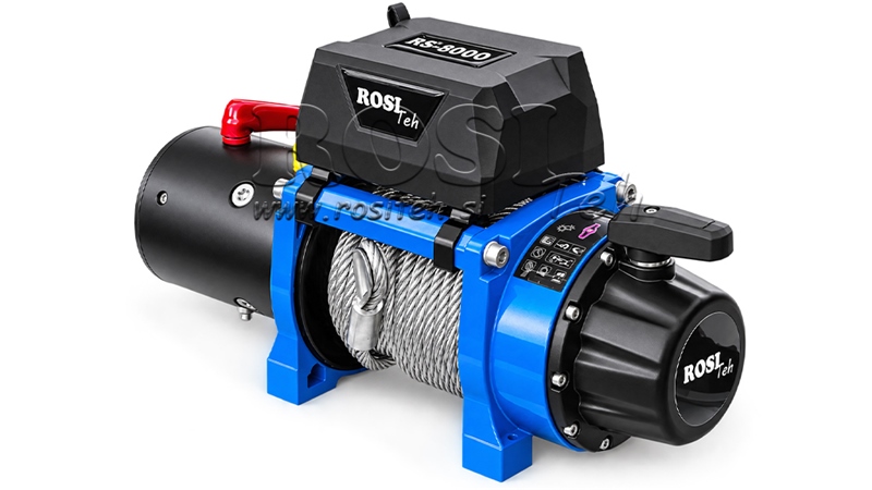12 V ELEKTRICKÝ NAVIJÁK RS-8000 - 3620 KG - OCELOVÉ LANO - ECO