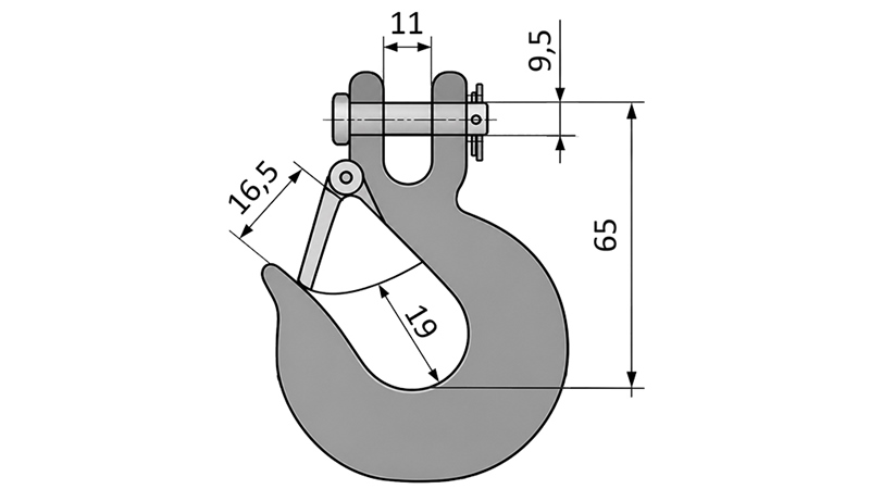 HÁK S POJISTKOU - 1000 KG