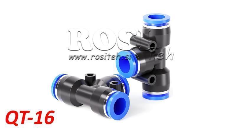 PNEVMATSKI VTIČNI T PRIKLJUČEK TPA BREZ NAVOJA QT-16