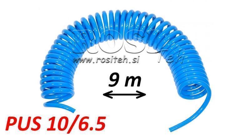 PUS 10/6.5 9m UNFITTED BLUE AIR HOSE SPIRAL