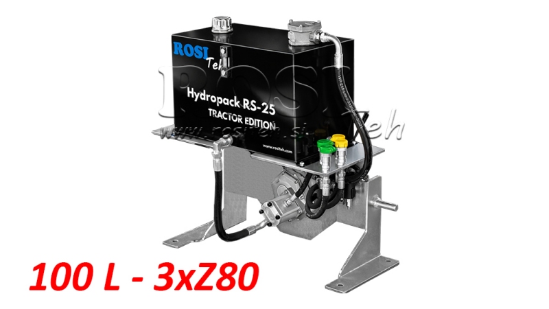 TRAKTOROVÁ HYDRAULICKÁ JEDNOTKA S KAPACITOU 100L PRŮTOK 53L/MIN 3XZ80