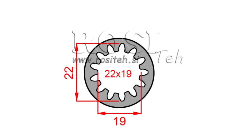 KARDANSKI NASTAVEK PUŠA 22x19 (13 zob) (45 mm)