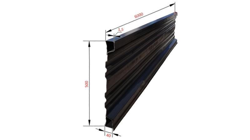 BOČNÍ PANEL PRO VYKLÁPĚCÍ PŘÍVĚS 6 MET. - VÝŠKA 500 mm