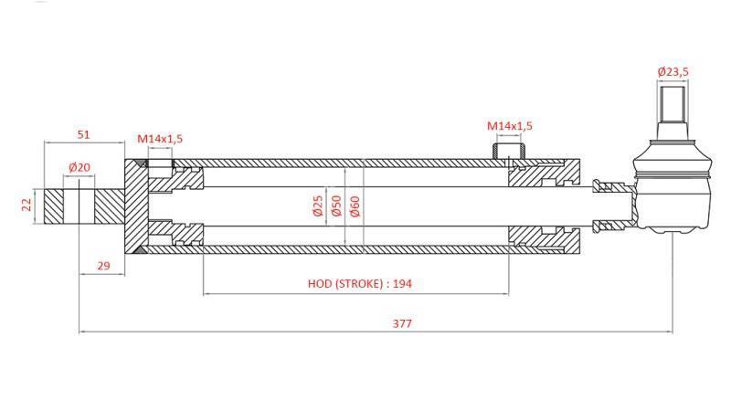 CYLINDRE DE DIRECTION HYDRAULIQUE SAME OEM-169.6352.4/10
