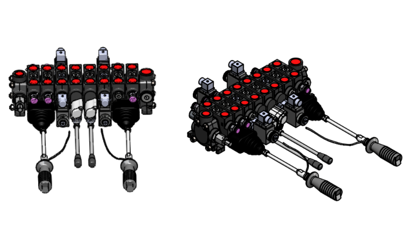 HIDRAVLIČNI VENTIL HIAB 8xPC70 + 2x JOYSTICK - ELEKTRO KRMILJENJE 12V