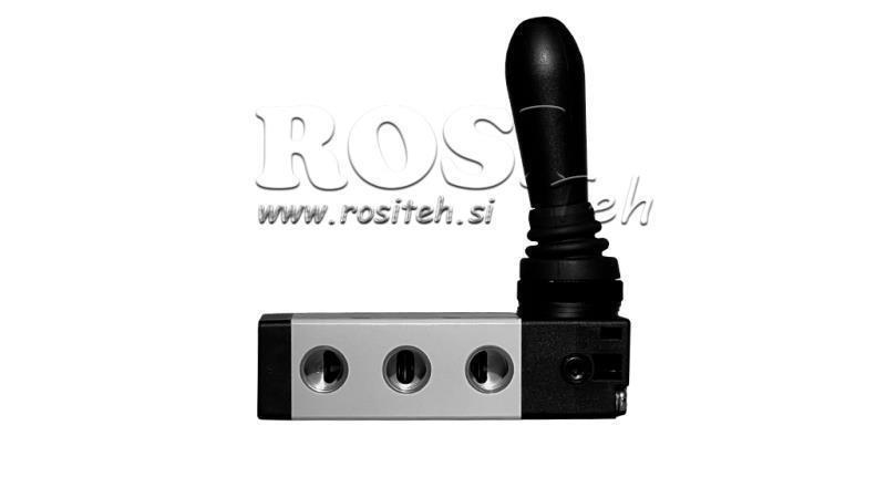 PNEVMATSKI ROČNI VENTIL 5/3 1/4 PRT-0853-CRV VRAČANJE Z VZMETJO