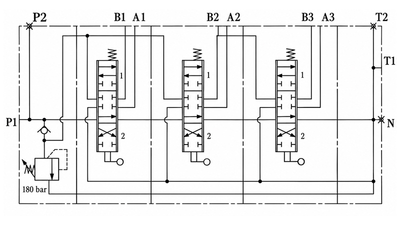 RUČNÍ HYDRAULICKÝ VENTIL MONOBLOK 3xP120