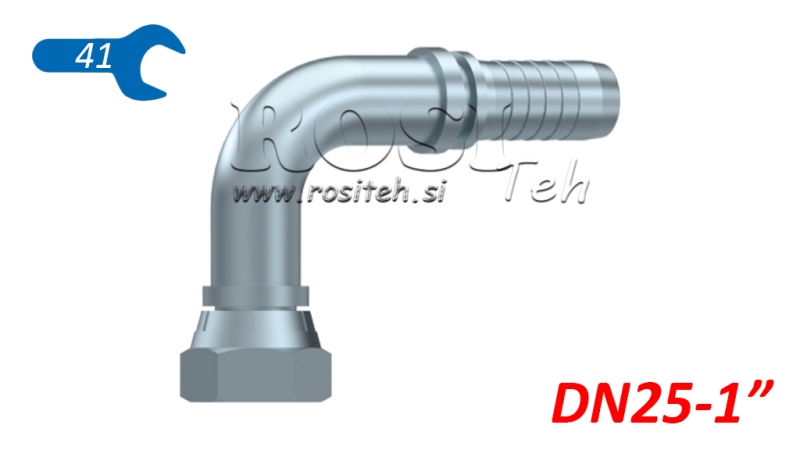 HYDRAULICKÉ PŘIPOJENÍ BSP ŽENSKÝ ELBOW 90° DN25-1