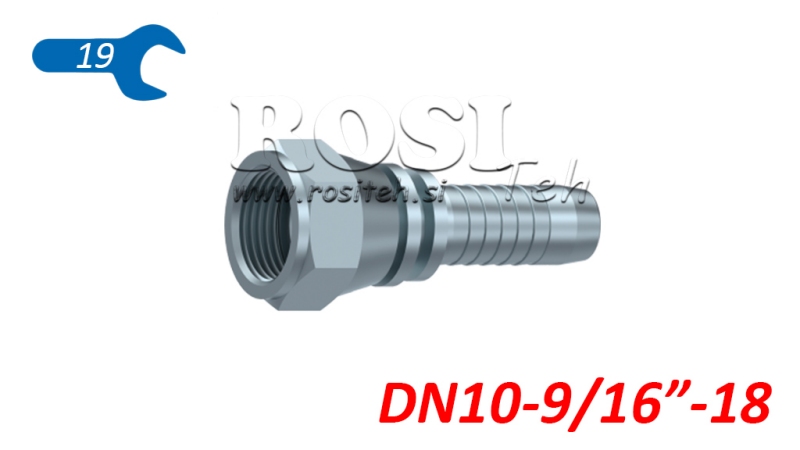 HYDRAULICKÉ PŘIPOJENÍ DKJ JIC74° ŽENSKÝ DN10-9/16”-18