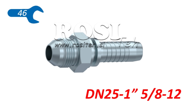 HYDRAULIC FITTING AGJ JIC74° MALE DN25-1 5/8-12