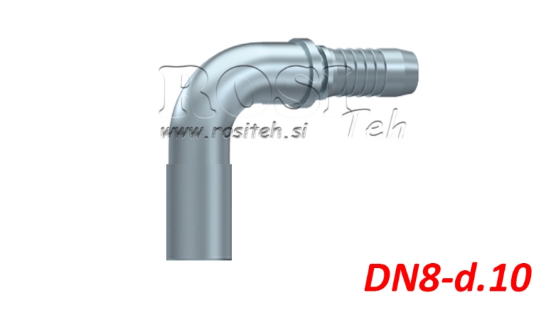 HYDRAULIC CONNECTOR HOSE TRANSITION ELBOW 90° DN8-D.10