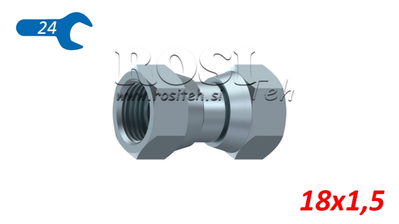 HIDRAVLIČNI DVOVIJAČNIK DVOJNA VRTLJIVA MATICA M18x1,5