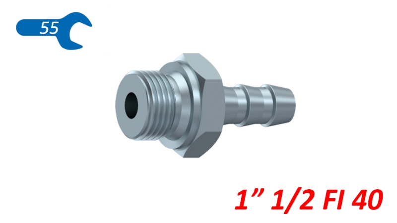 HYDRAULICKÝ MUŽSKÝ KONEKTOR 1 1/2 PRO GUMOVOU HADICI PRŮMĚR 40