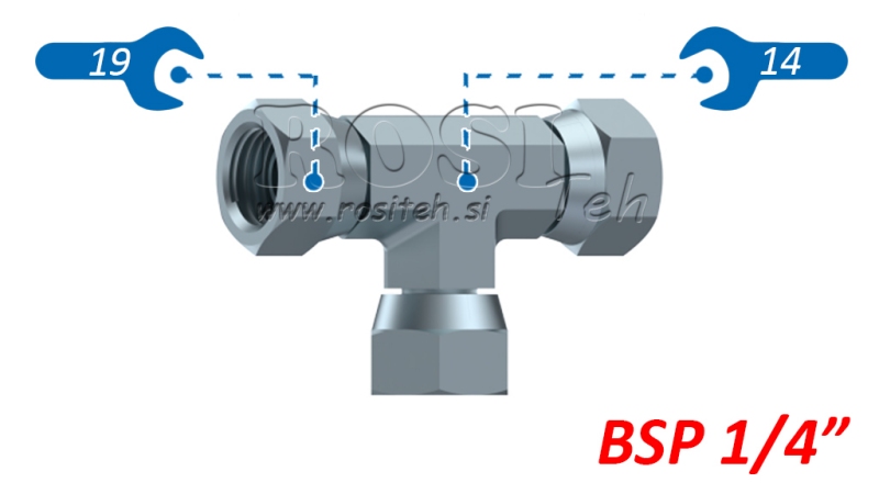 HIDRAVLIČNI T KOM VRTLJIVA MATICA BSP 1/4