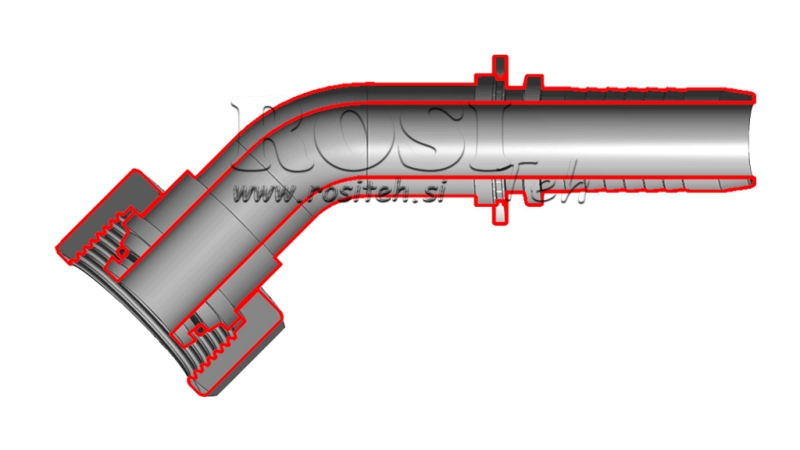 HYDRAULICKÉ PŘIPOJENÍ DKOS 14 S ŽENSKÝM ELBOW 45 DN10-M22X1,5
