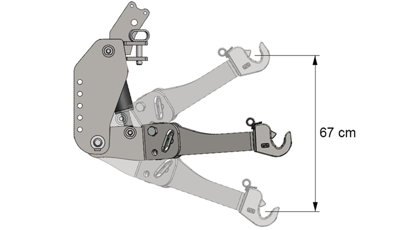 PŘEDNÍ HYDRAULIKA TRAKTORU 2KAT PRO TRAKTOR 1500KG ČERNÁ (RAL 9005)