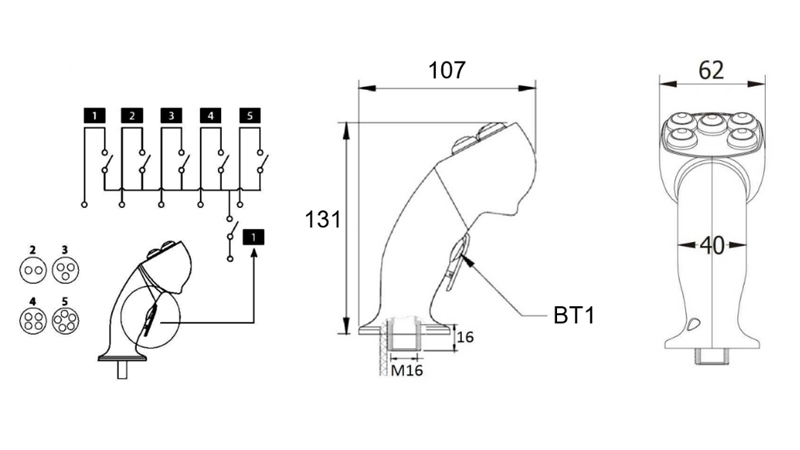 DÁLKOVÉ OVLÁDÁNÍ ROSI JOYSTICK - 2 TLAČÍTKA + TLAČÍTKO