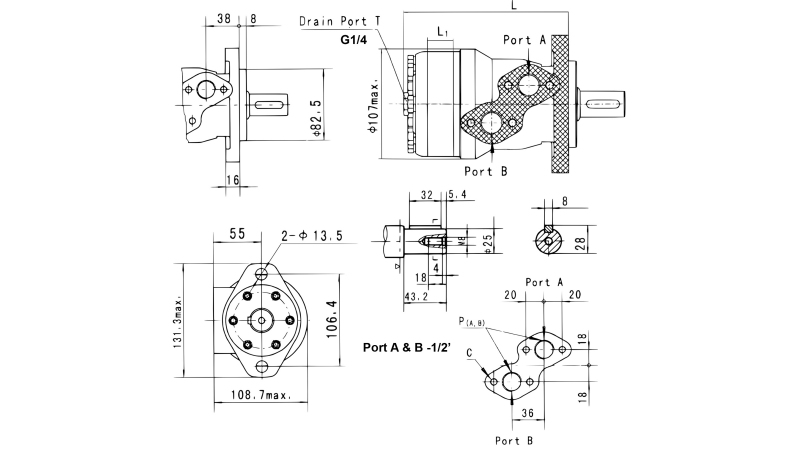 HYDRAULISCHE MOTOR MR 25 ECO (ALSG2-L-25)