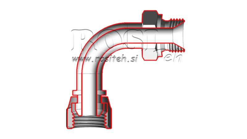 HYDRAULICKÝ KOLENO 90° BSP MUŽSKÉ-ŽENSKÉ M18X1,5