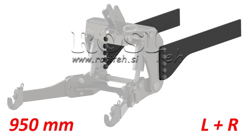 UNIVERZÁLNÍ MONTÁŽNÍ KONZOLE PRO ČELNÍ HYDRAULIKU TRAKTORU CAT. 2 & CAT. 3 (950 mm)