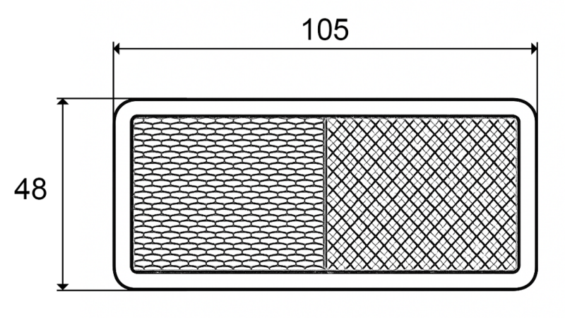PRAVOKOTNI ODSEVNIK BELI 105x48 (10kom)