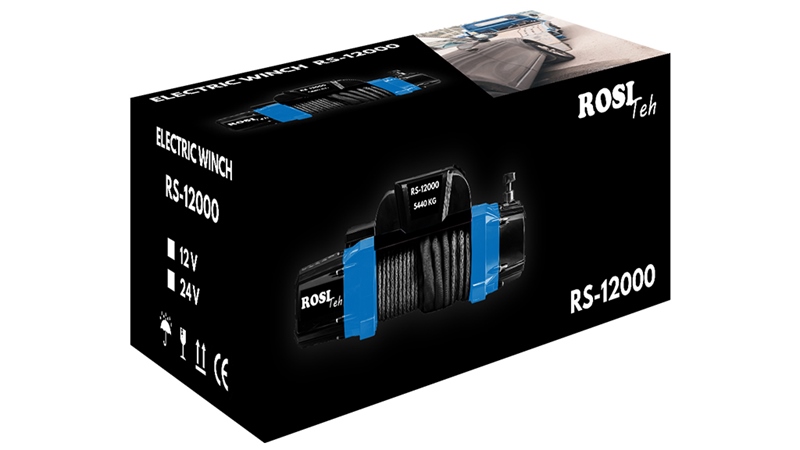 24 V ELEKTRICKÝ NAVIJÁK RS-12000 - 5440 kg - SYNTETICKÉ LANO - ECO