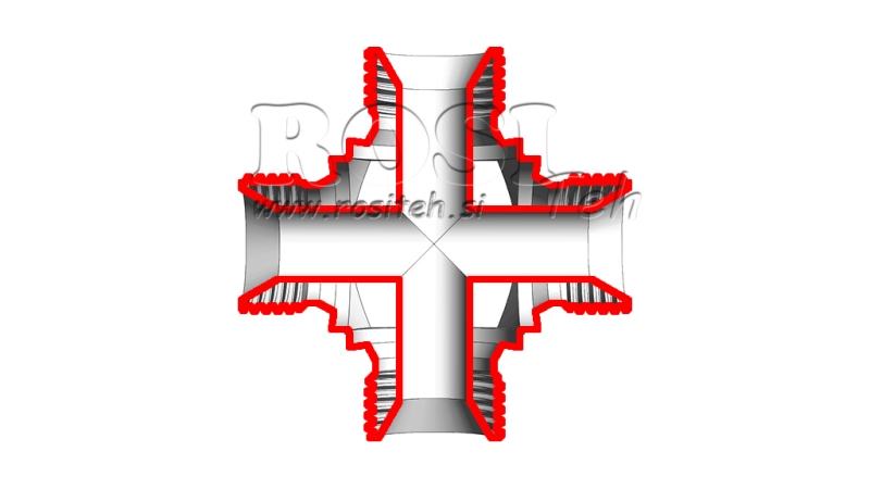 HYDRAULICKÝ T KONEKTOR BSP MUŽSKÝ KŘÍŽ 3/8
