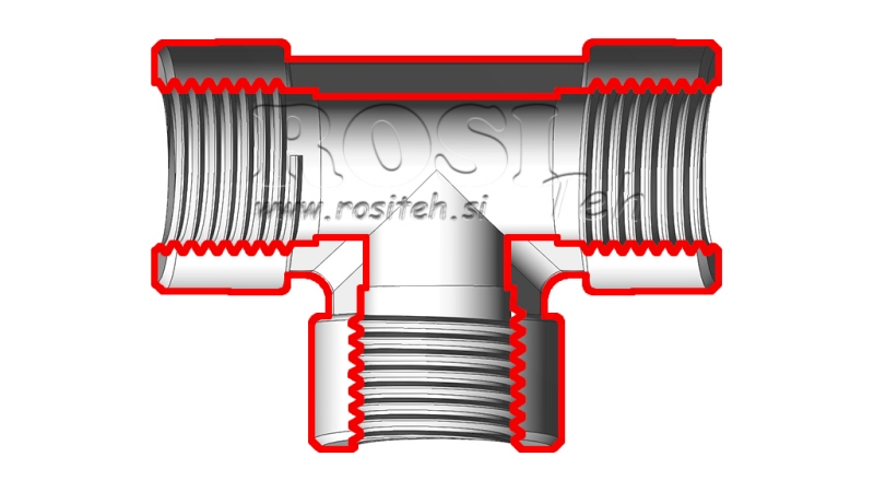 HYDRAULICKÝ T KUS ŽENSKÝ-ŽENSKÝ 1/2