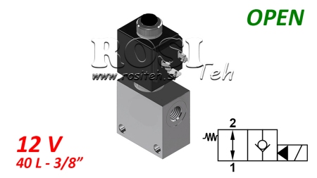 2-CESTNÝ VENTIL 3/8 (NO) 12V - 40LIT