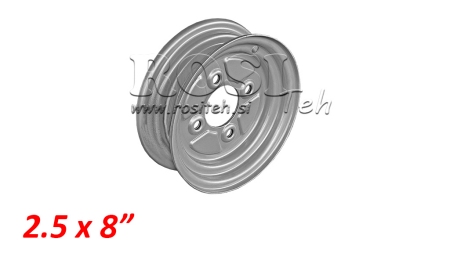 RIM 2.50X8 (FOR TIRE 4.00-8)