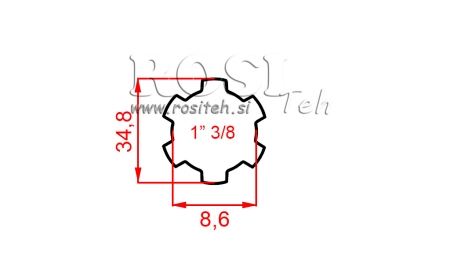 ZAPFWELLENADAPTER 1-3/8 BEIDSEITIG (300 mm)
